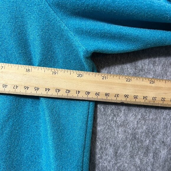 Vintage 60s‎ Sears Day Home Wear House Coat M Zip Robe Embroidered Turquoise - Picture 2 of 9